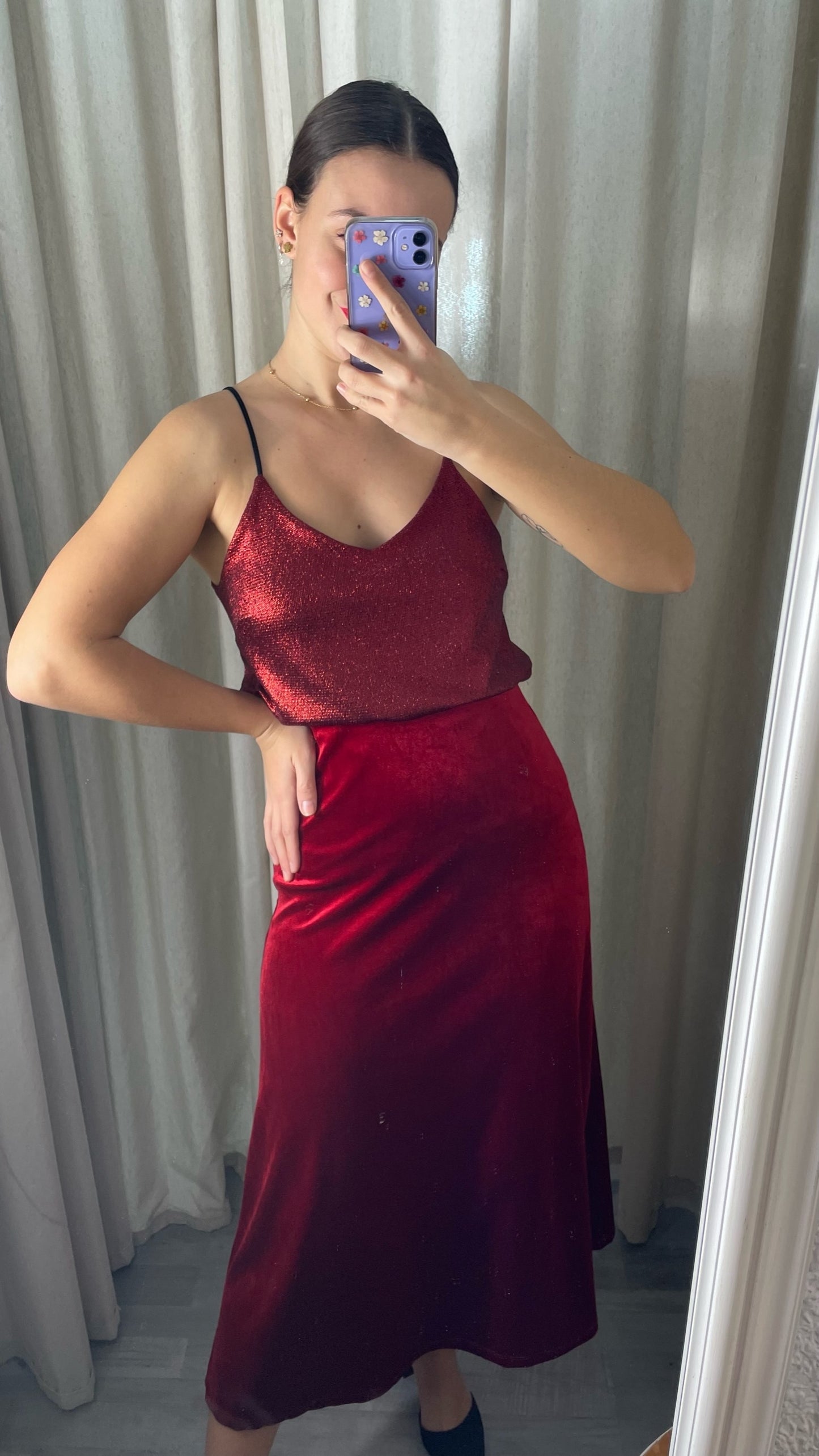 FALDA TERCIOPELO MIDI