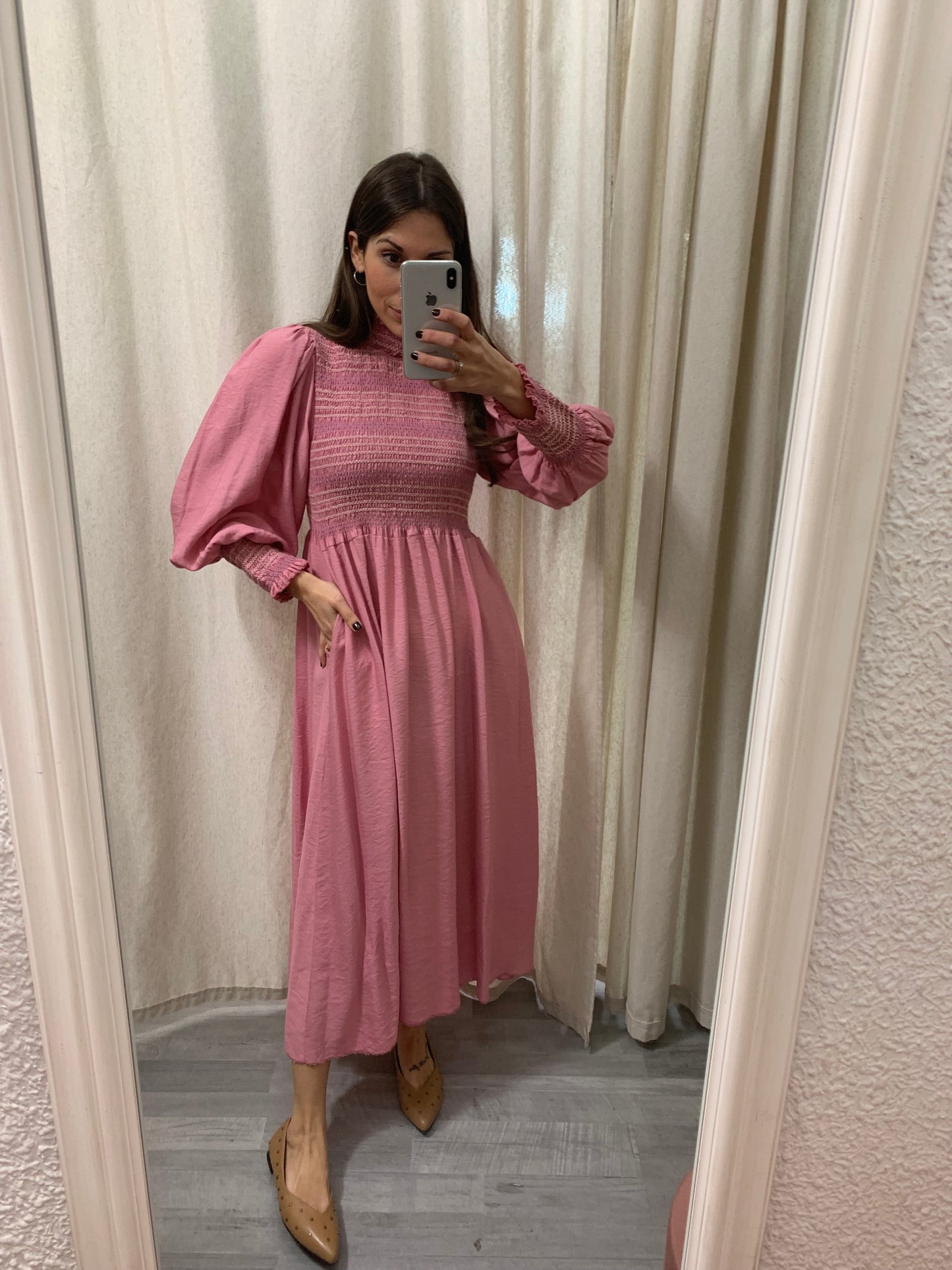 VESTIDO PANELADO ROSA