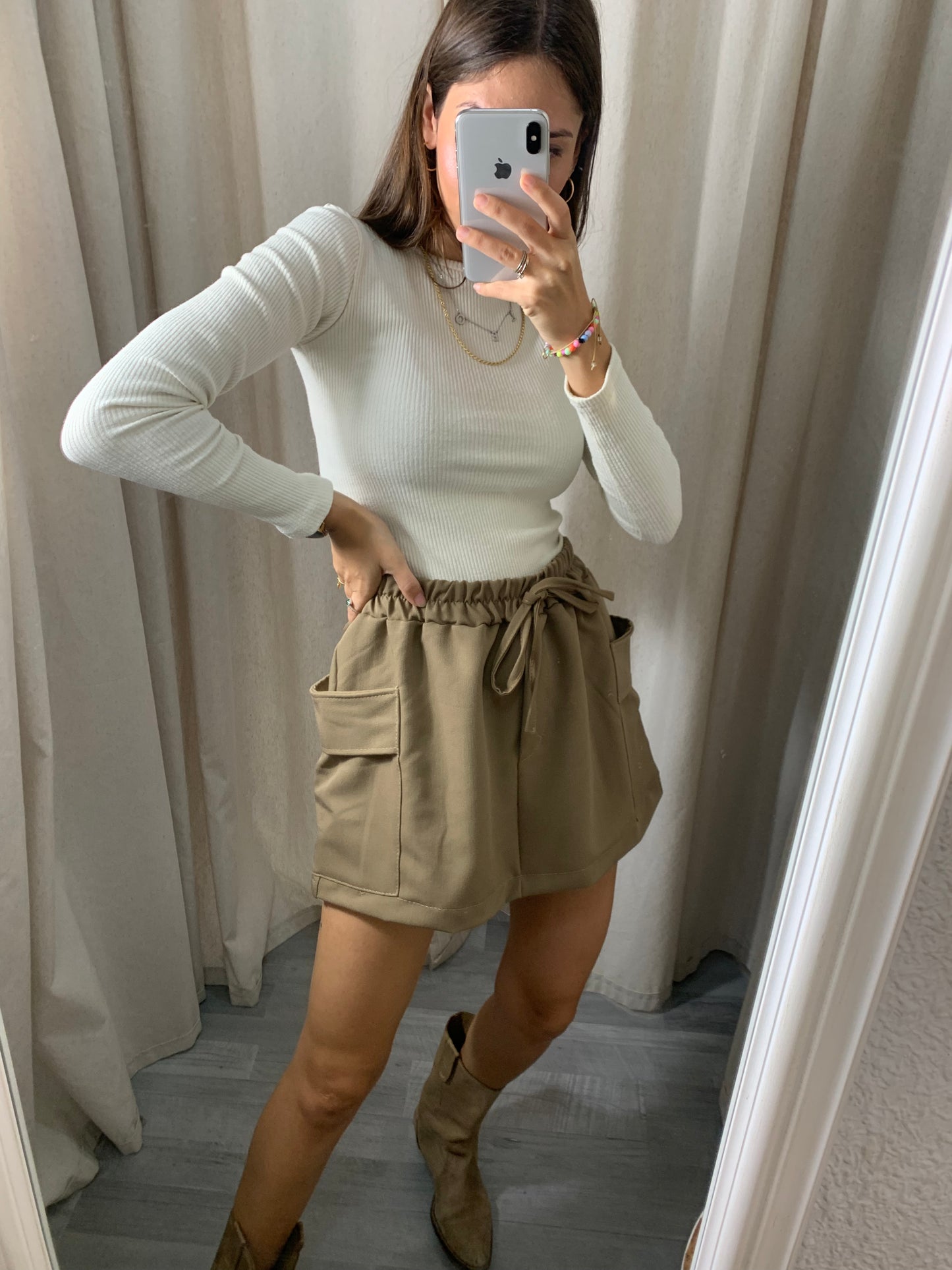 FALDA PANTALÓN CARGO CAMEL