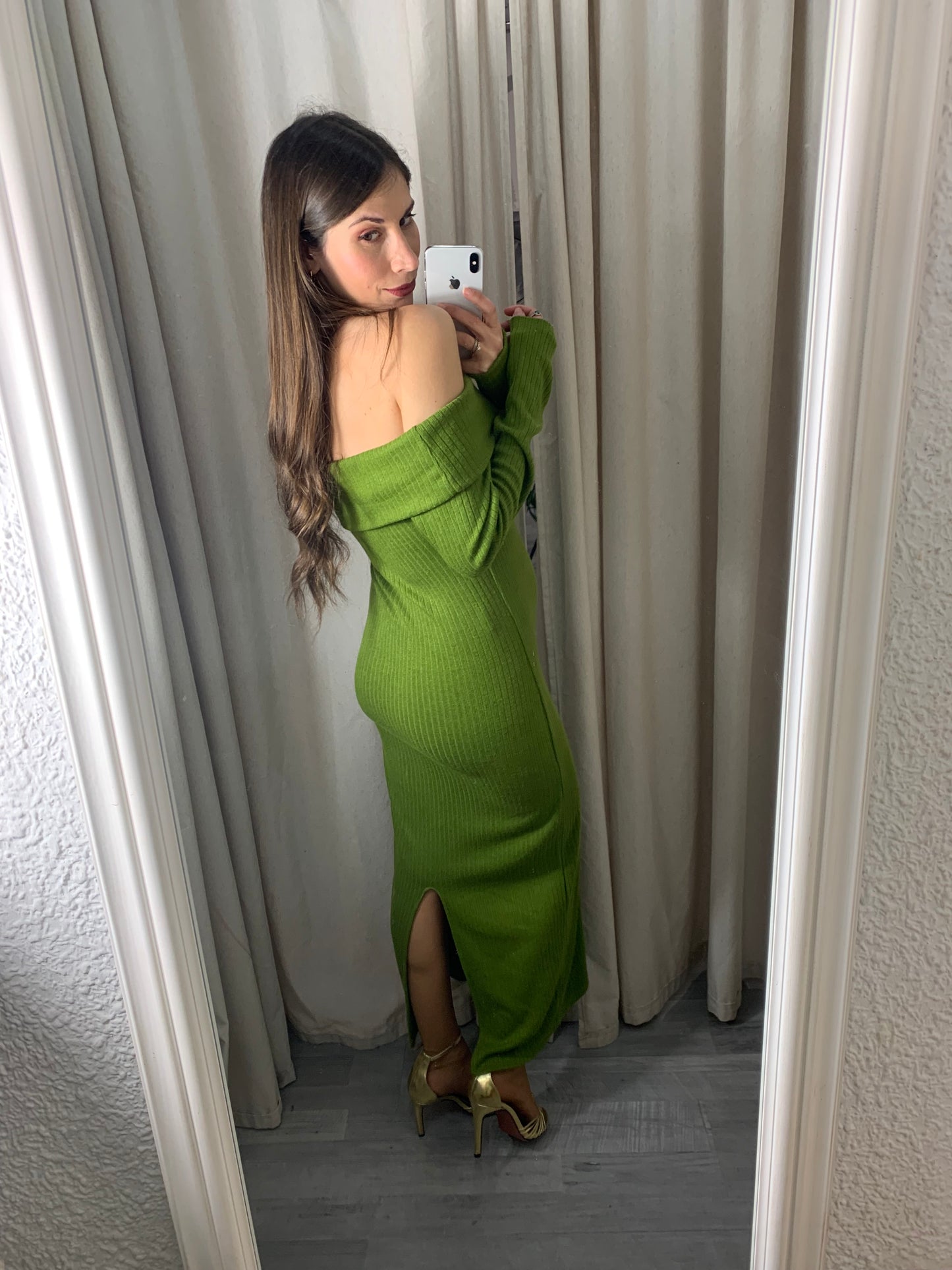 VESTIDO BARDOT VERDE