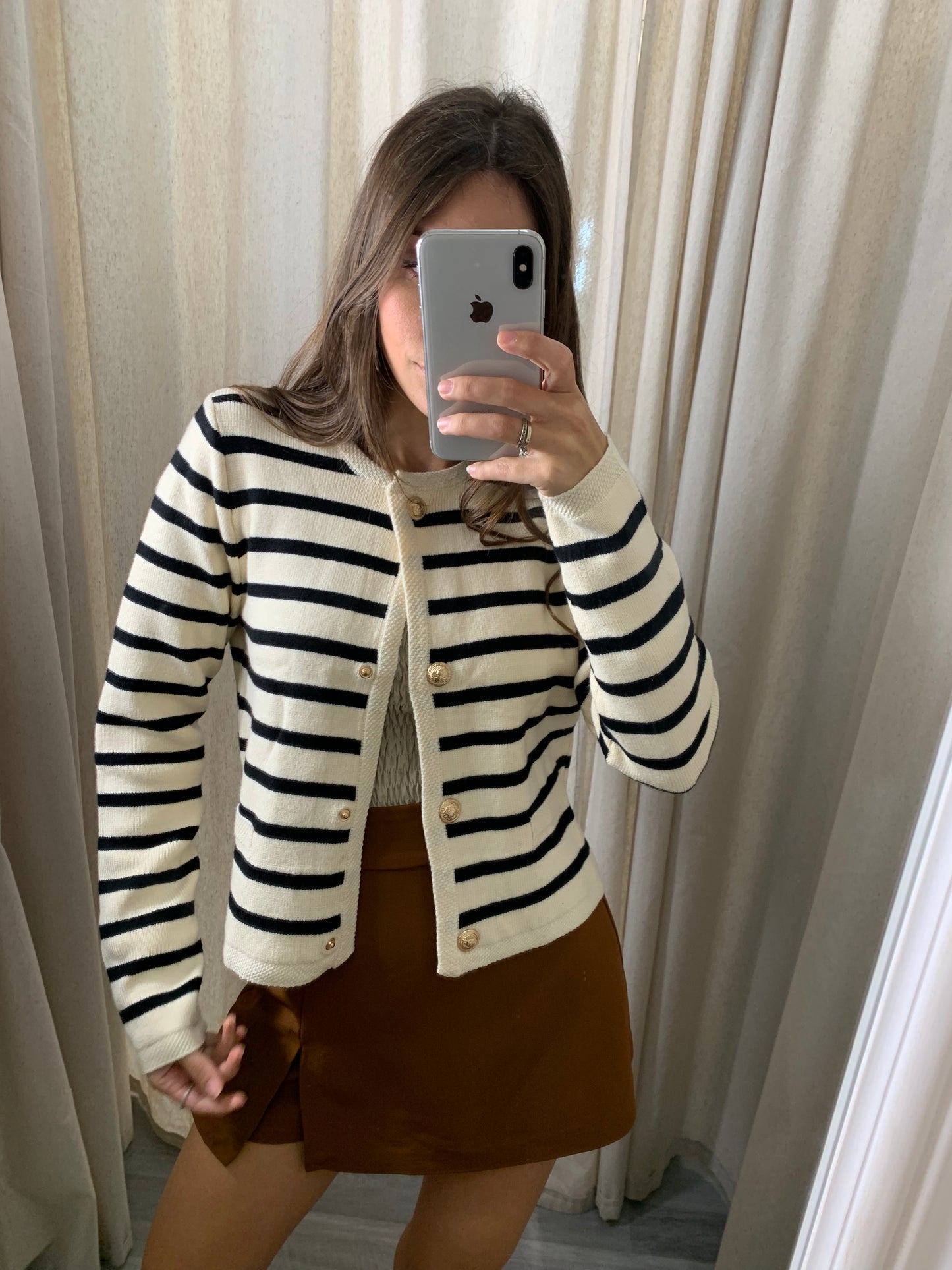 CARDIGAN RAYAS BEIGE