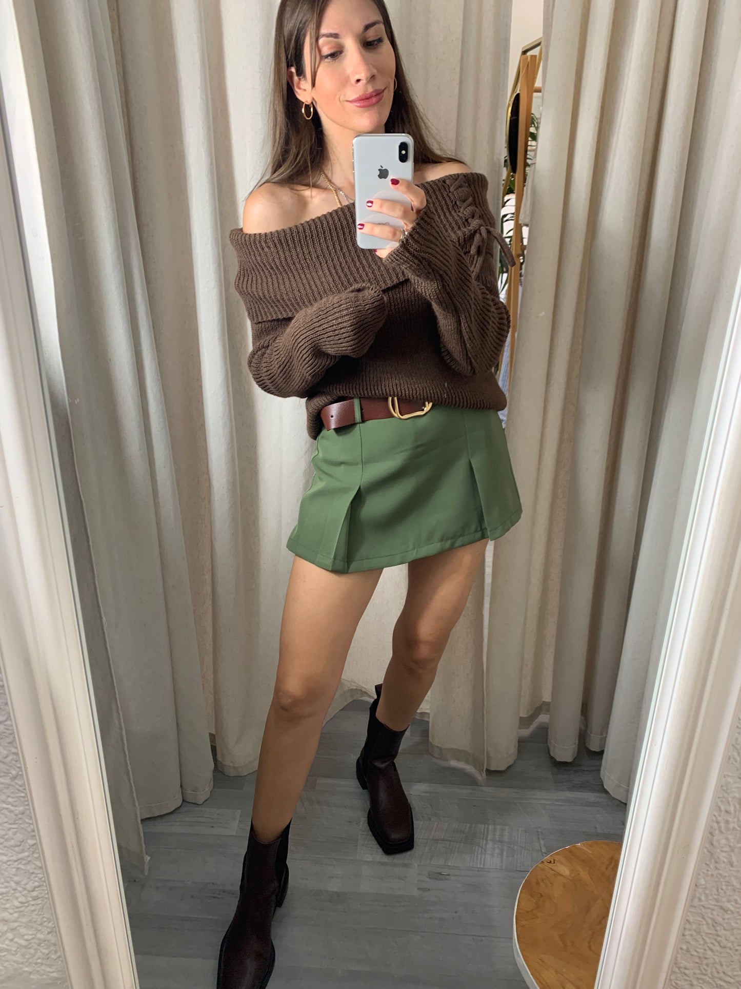 FALDA PANTALÓN CON CINTURÓN