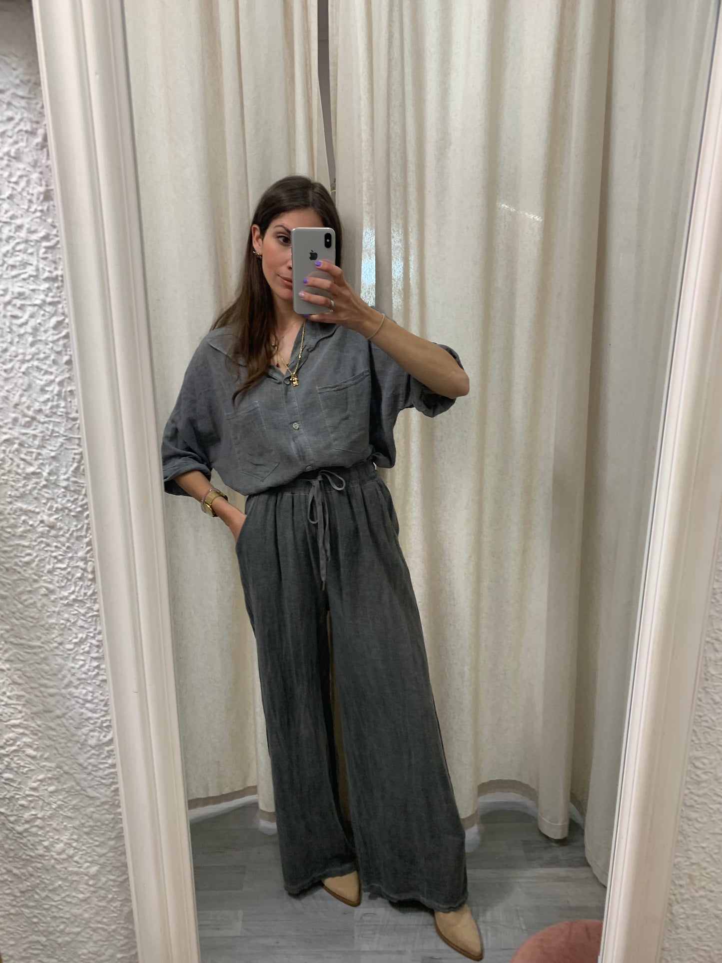SOBRECAMISA LINO GRIS