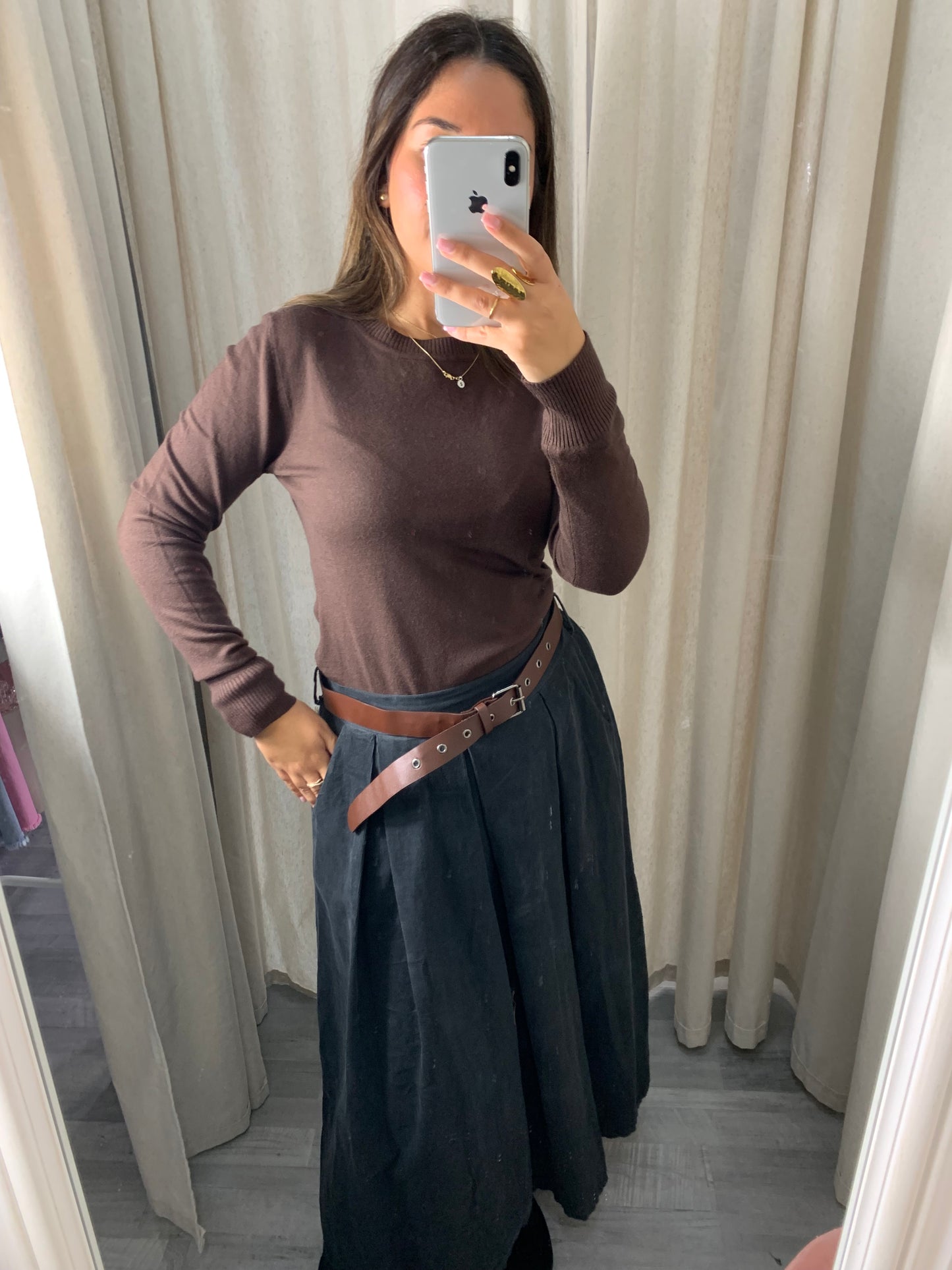 FALDA MICROPANA GRIS