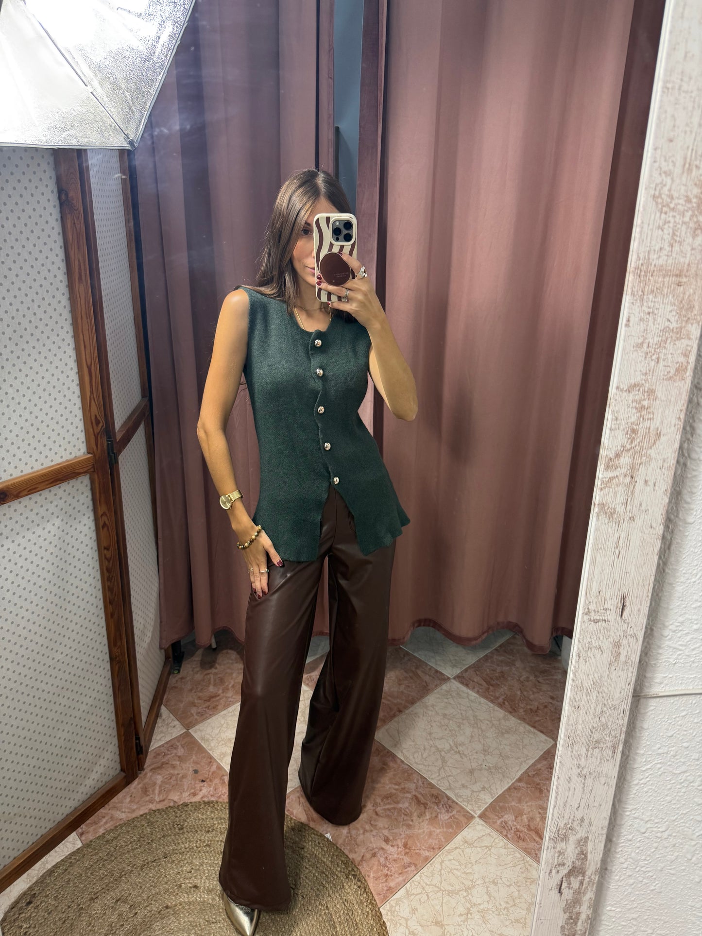 CHALECO BOTONES VERDE