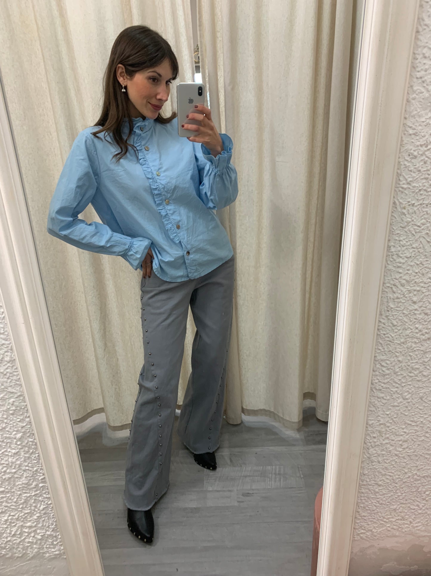 CAMISA VOLANTE AZUL