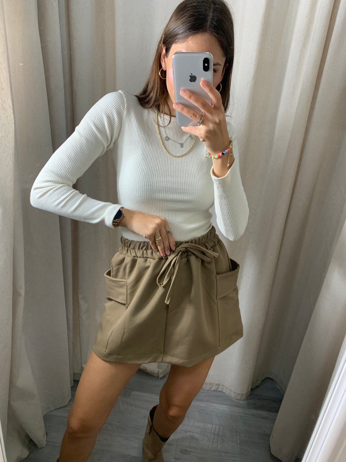 FALDA PANTALÓN CARGO CAMEL