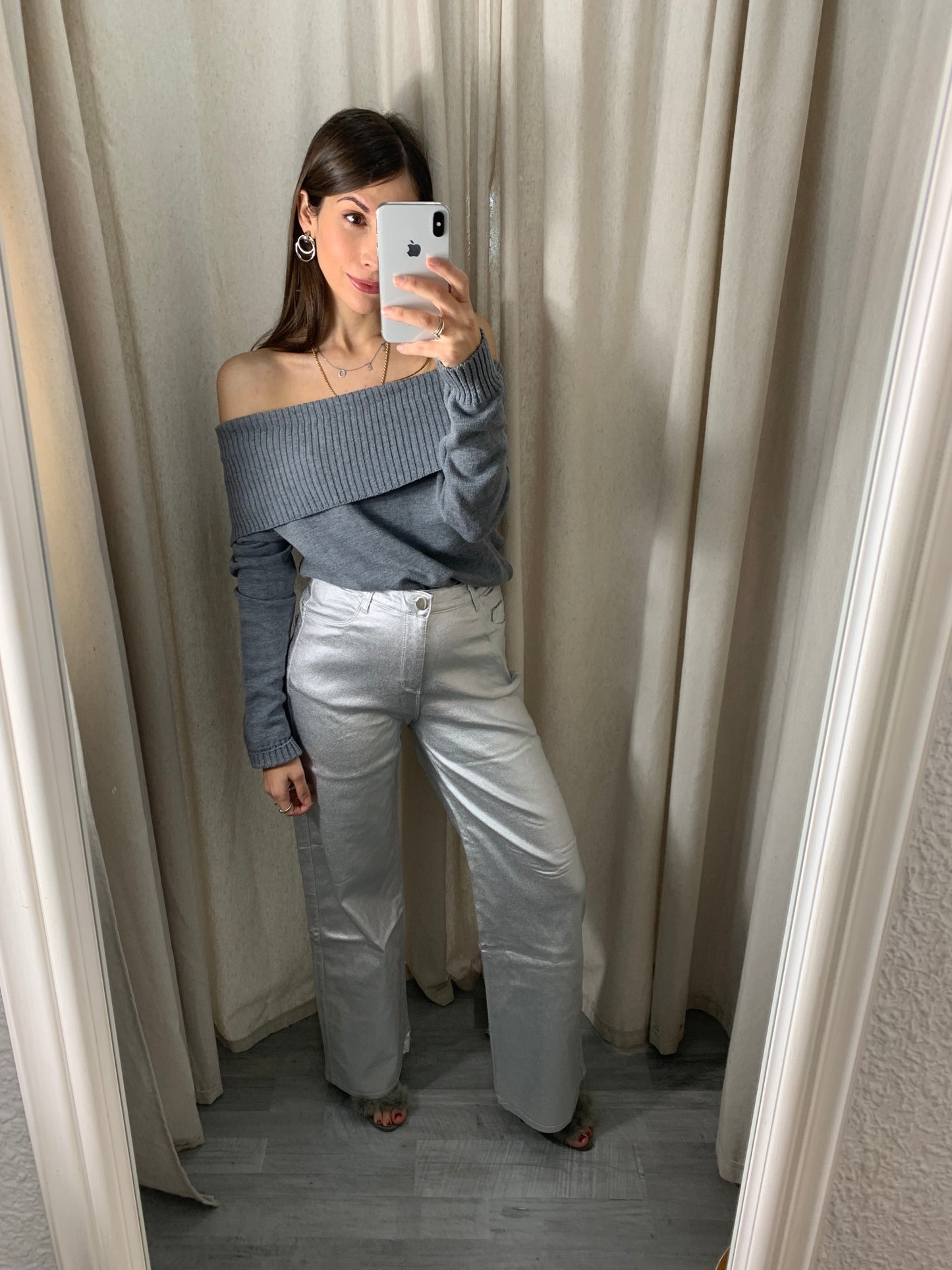 PANTALÓN METALIZADO PLATA