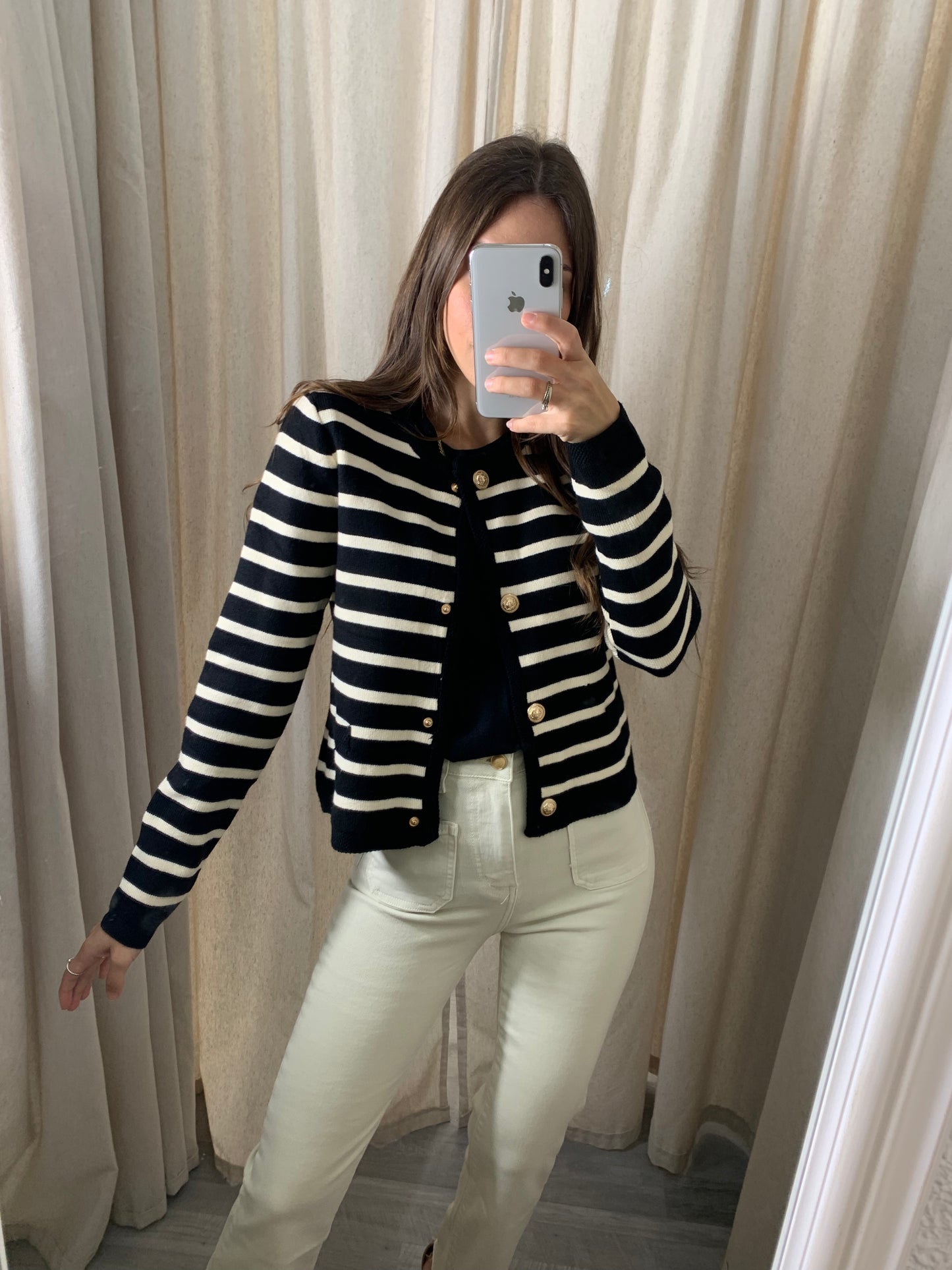 CARDIGAN RAYAS NEGRO