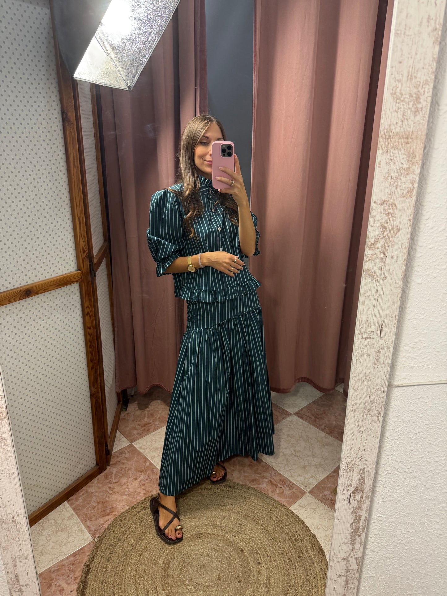 BLUSA RAYAS JUEGO FALDA