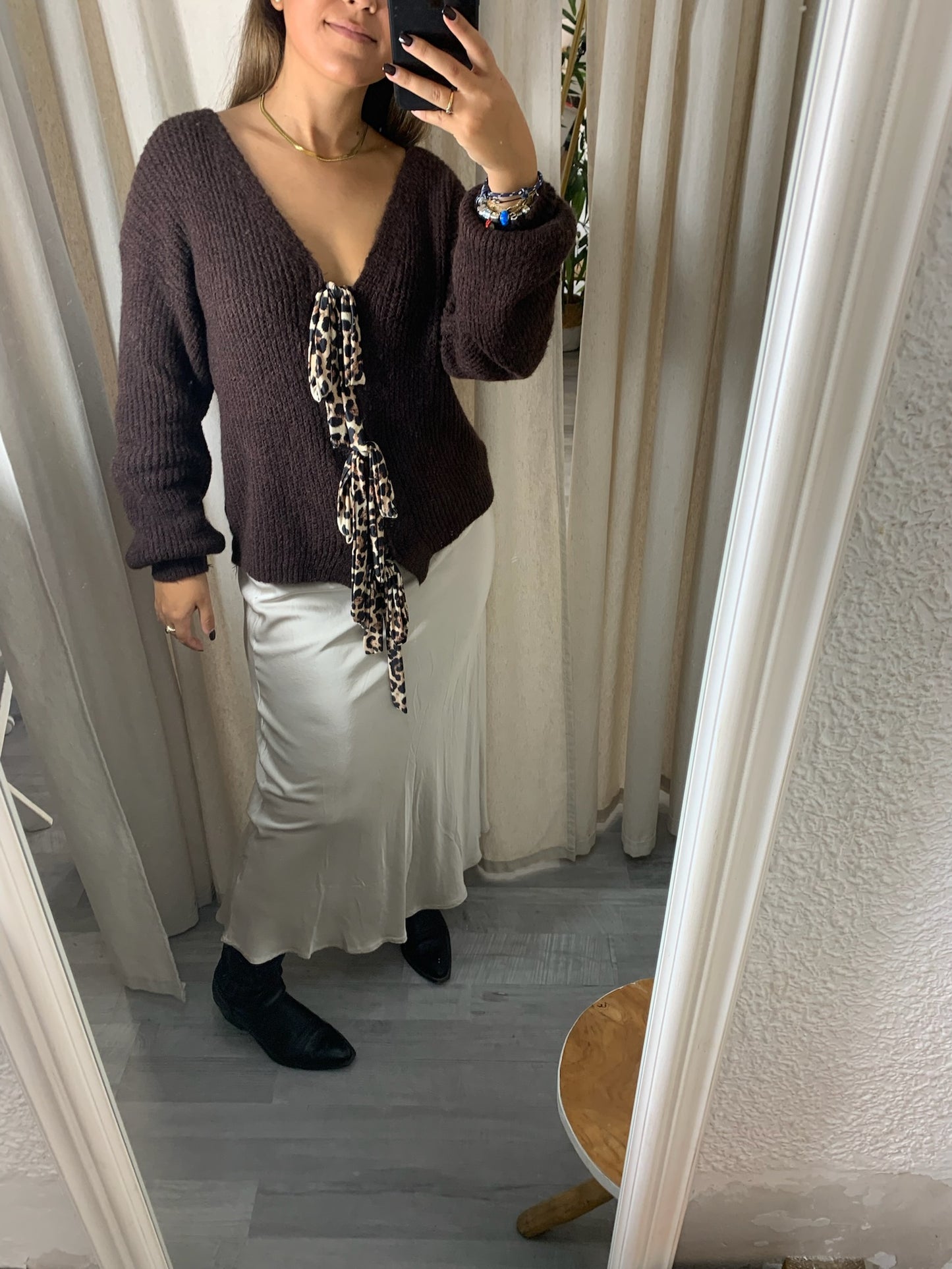 CARDIGAN LAZADAS CHOCOLATE ANIMALPRINT