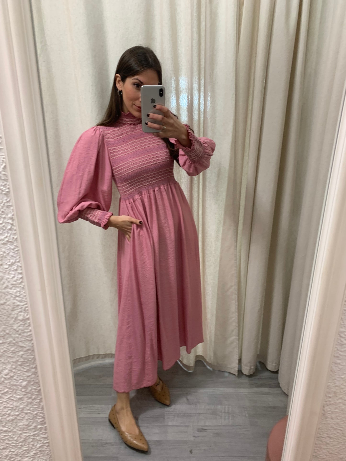 VESTIDO PANELADO ROSA