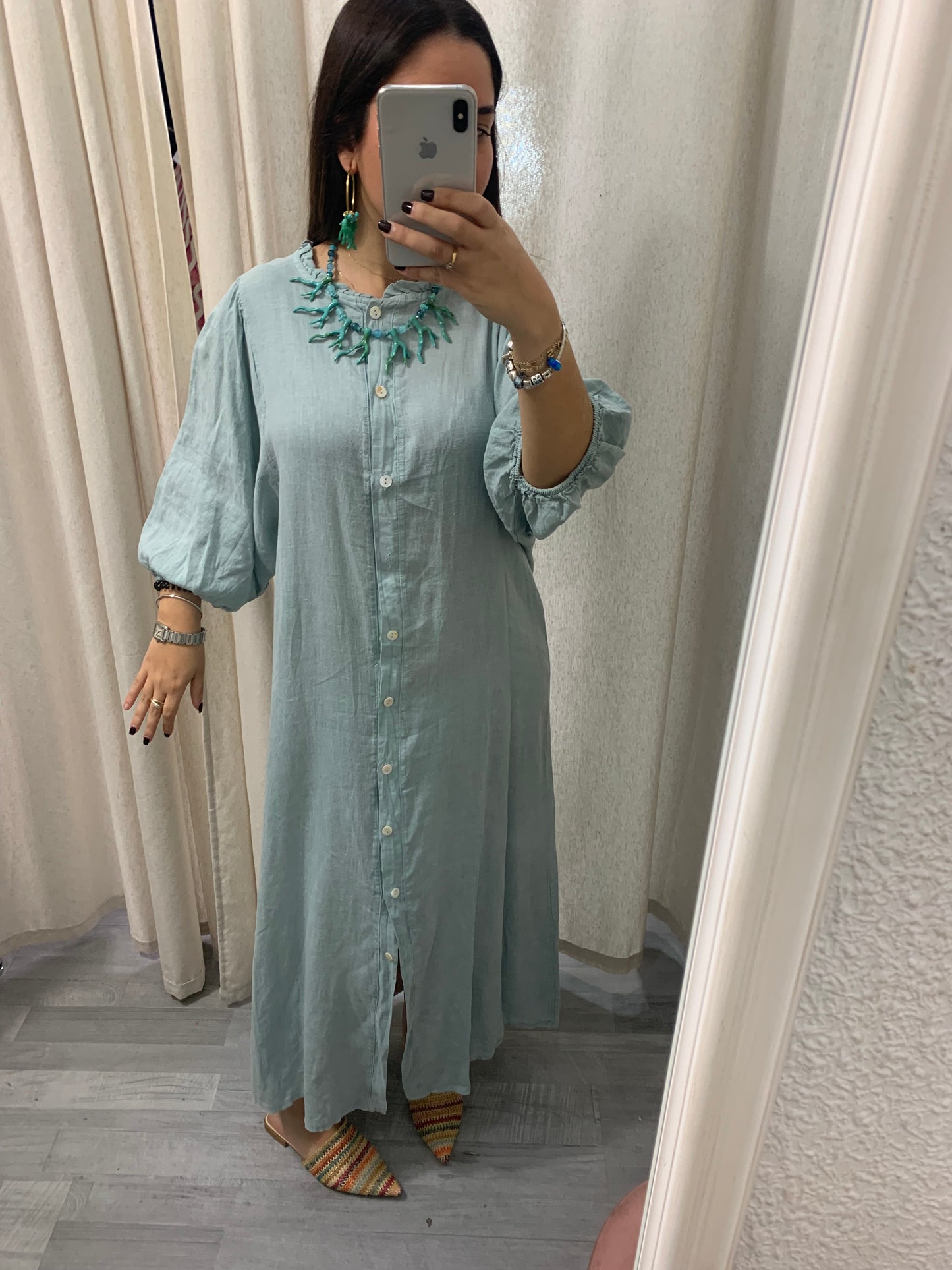 VESTIDO ABOTONADO LIGERO MINT