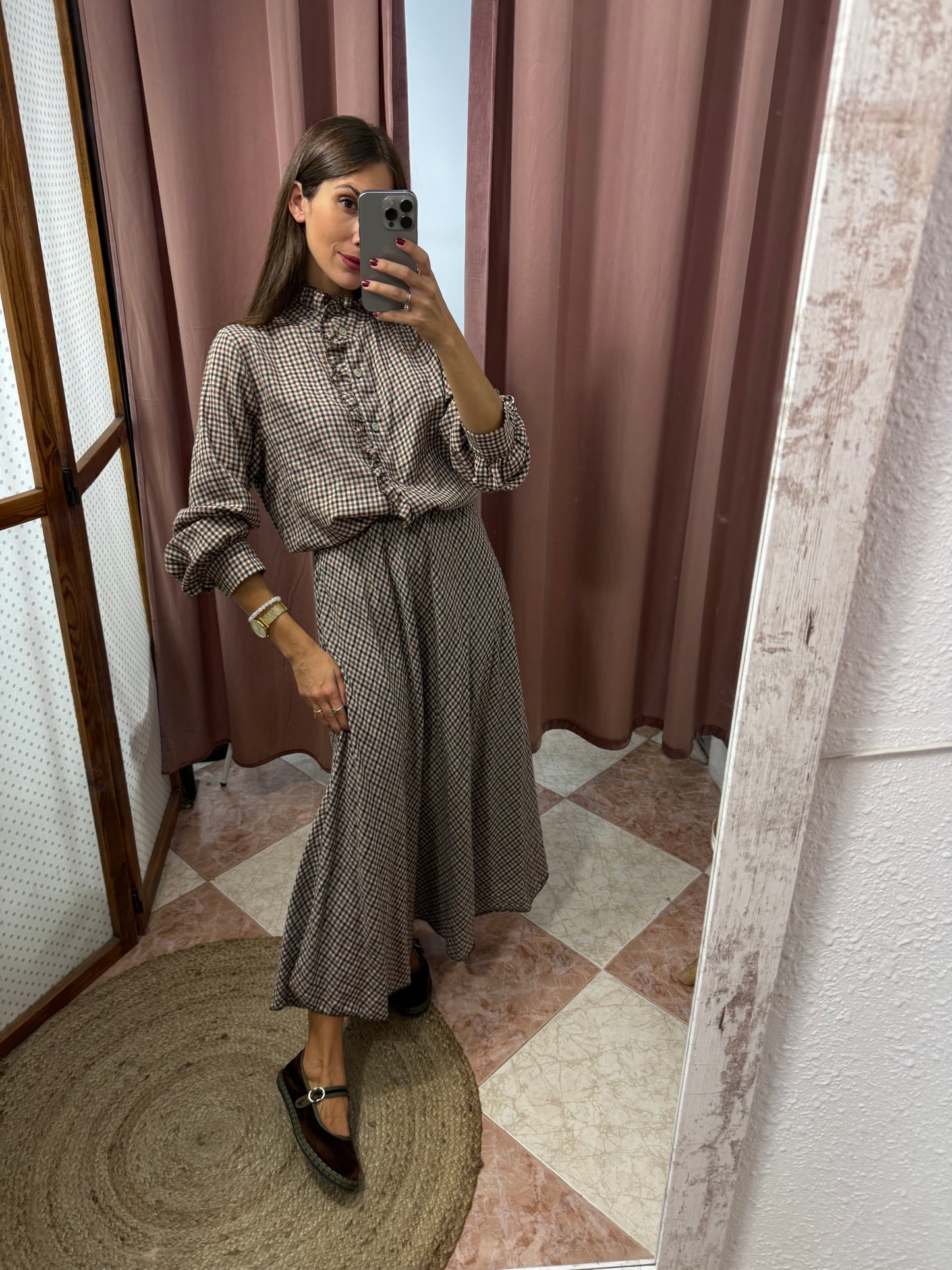 BLUSA CUADROS PEQUEÑOS