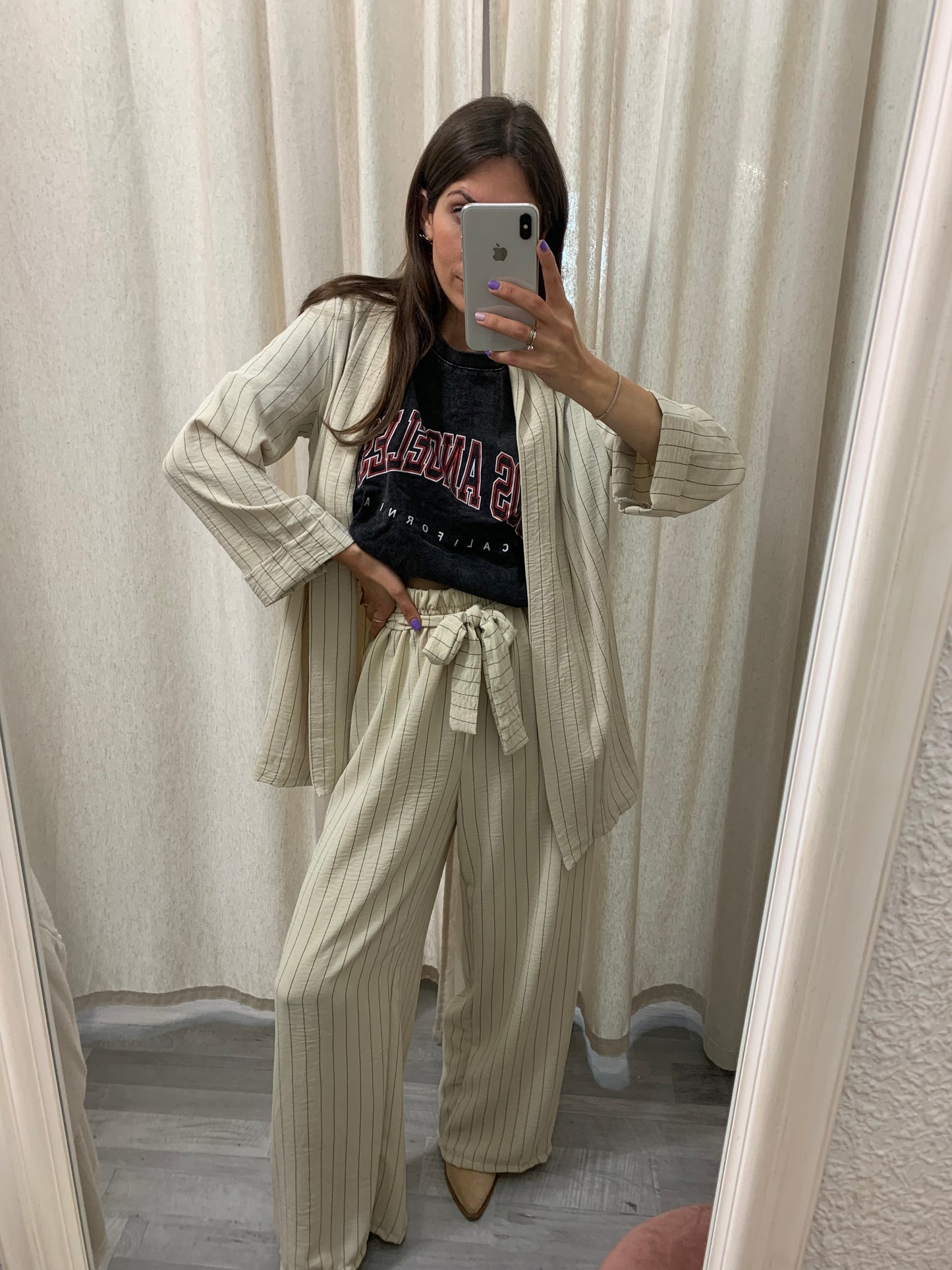 CHAQUETA RAYAS CONJUNTO FINO