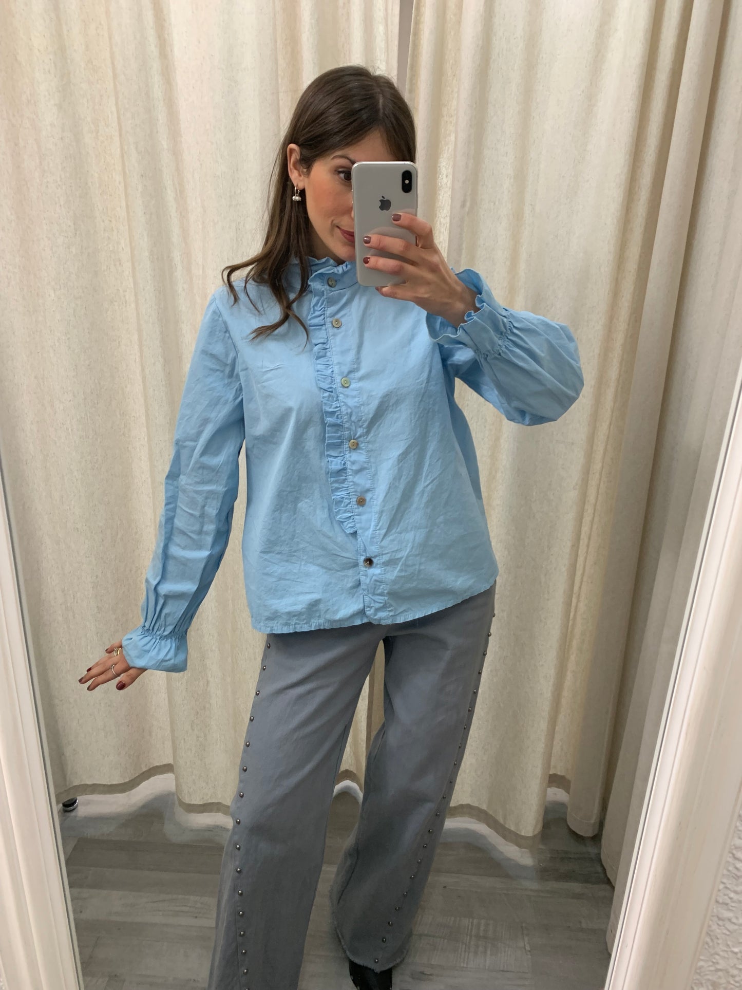 CAMISA VOLANTE AZUL