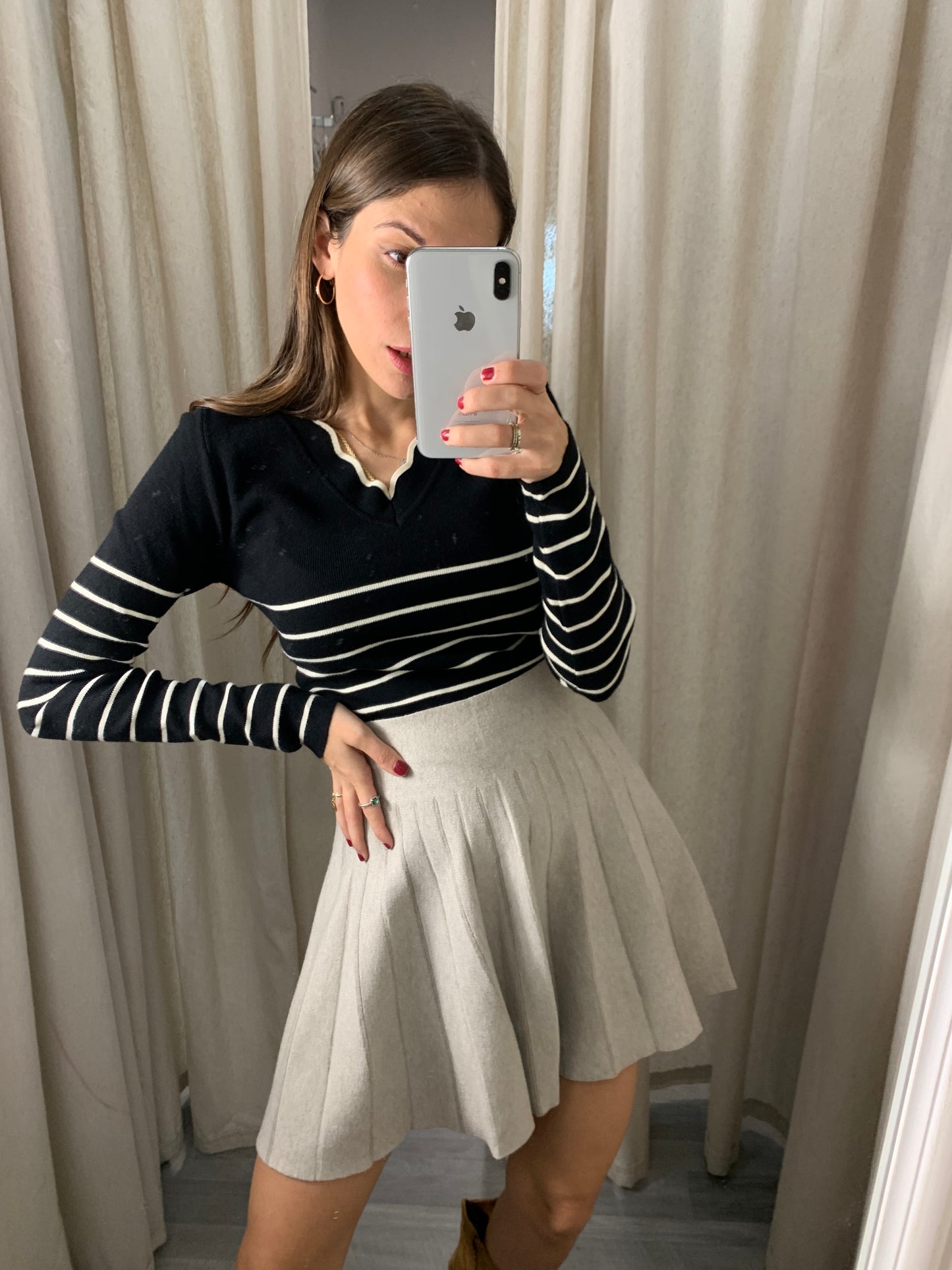 FALDA PLISADA PUNTO