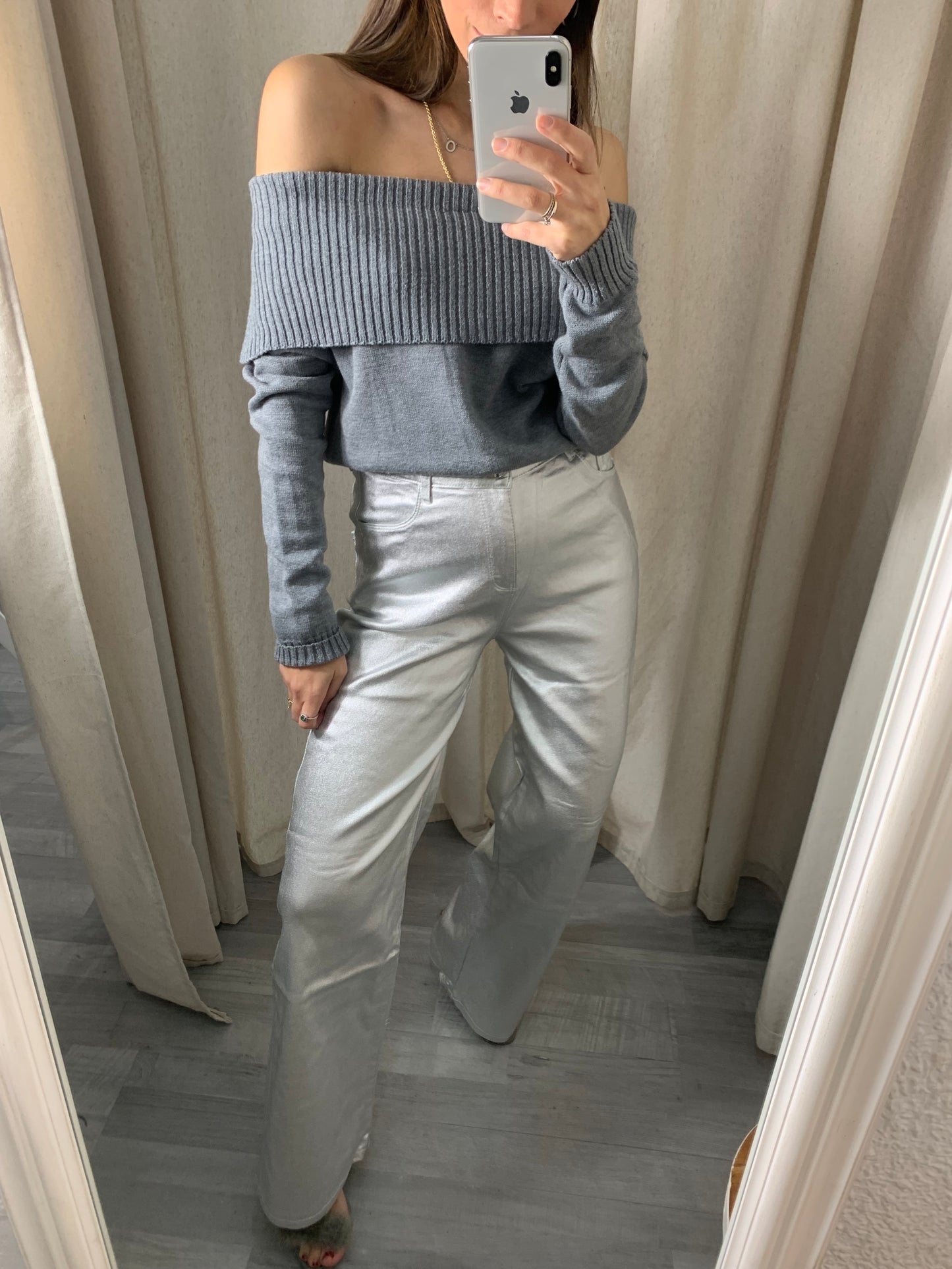 PANTALÓN METALIZADO PLATA