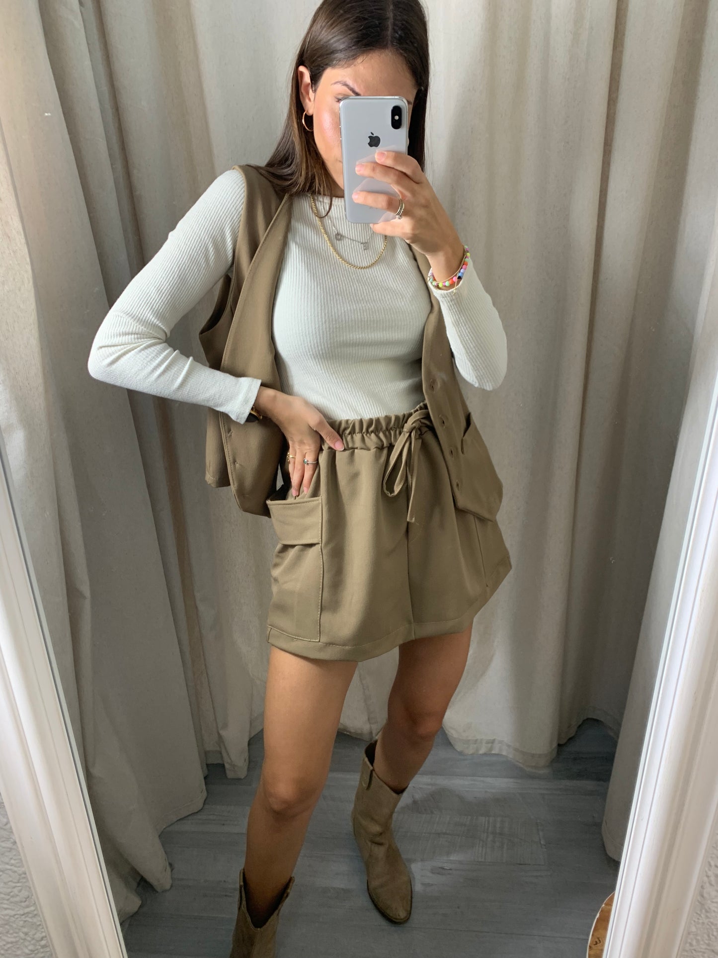 FALDA PANTALÓN CARGO CAMEL