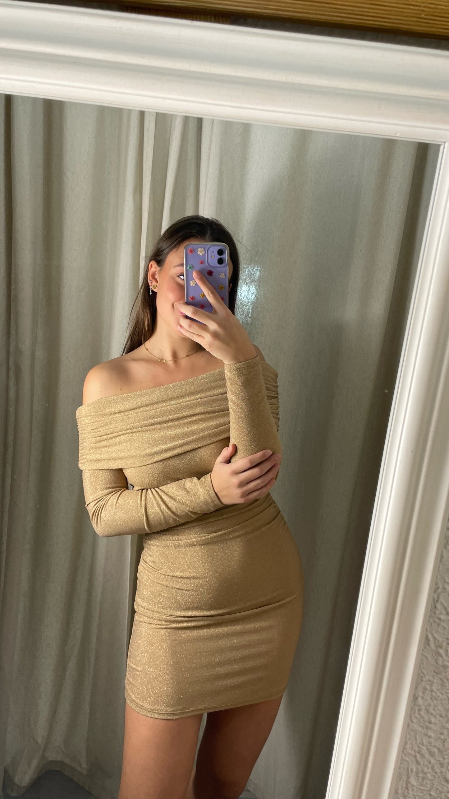 VESTIDO BRILLO BARDOT