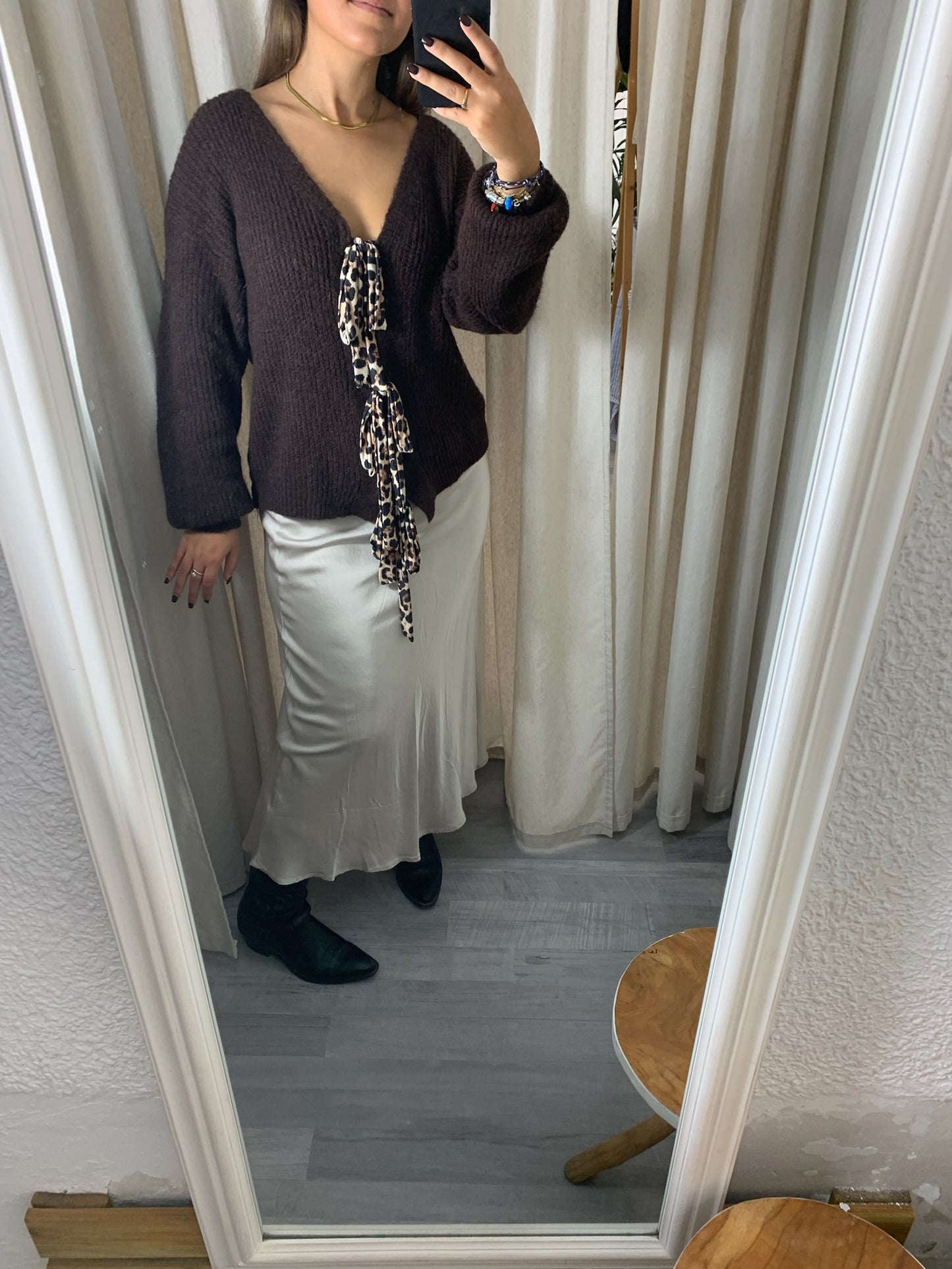 CARDIGAN LAZADAS CHOCOLATE ANIMALPRINT
