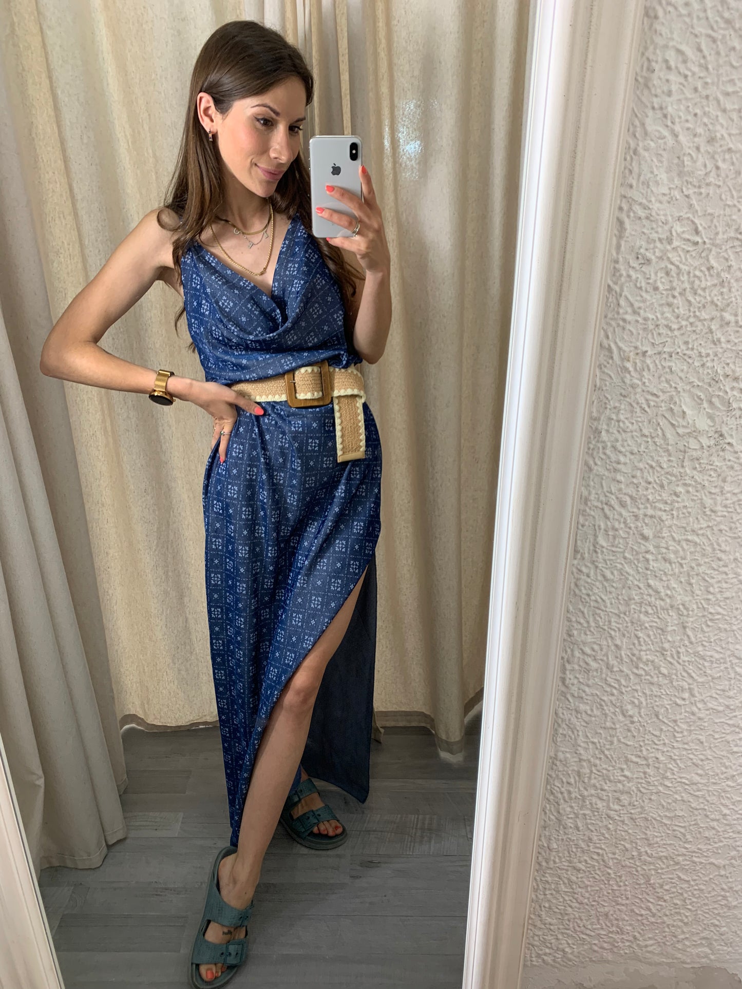 VESTIDO DENIM ESTAMPADO