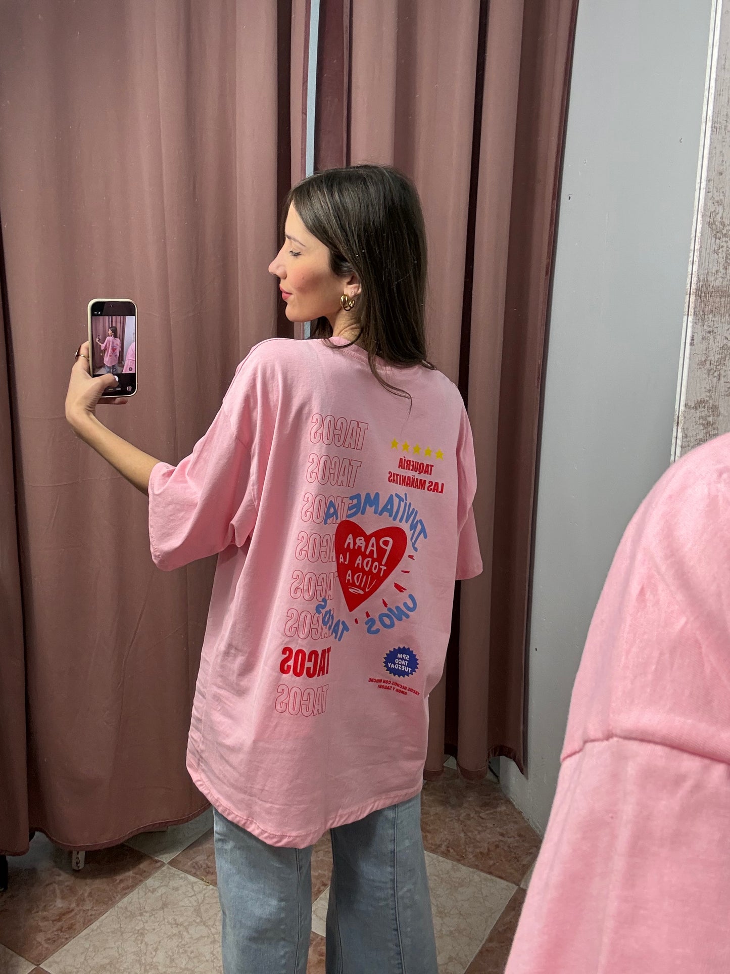 CAMISETA TACOS ROSA