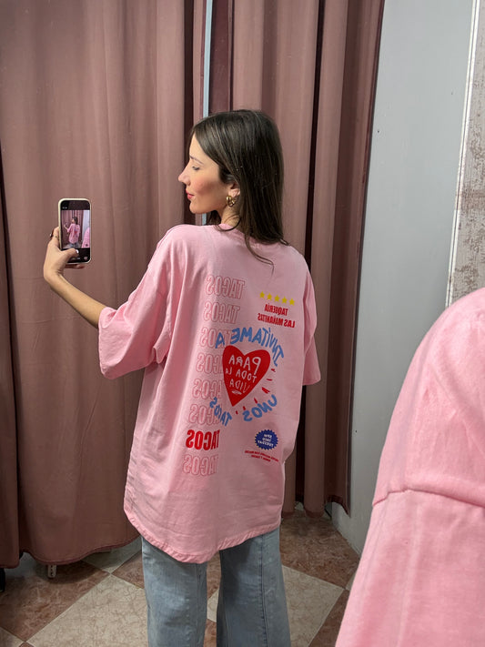 CAMISETA TACOS ROSA