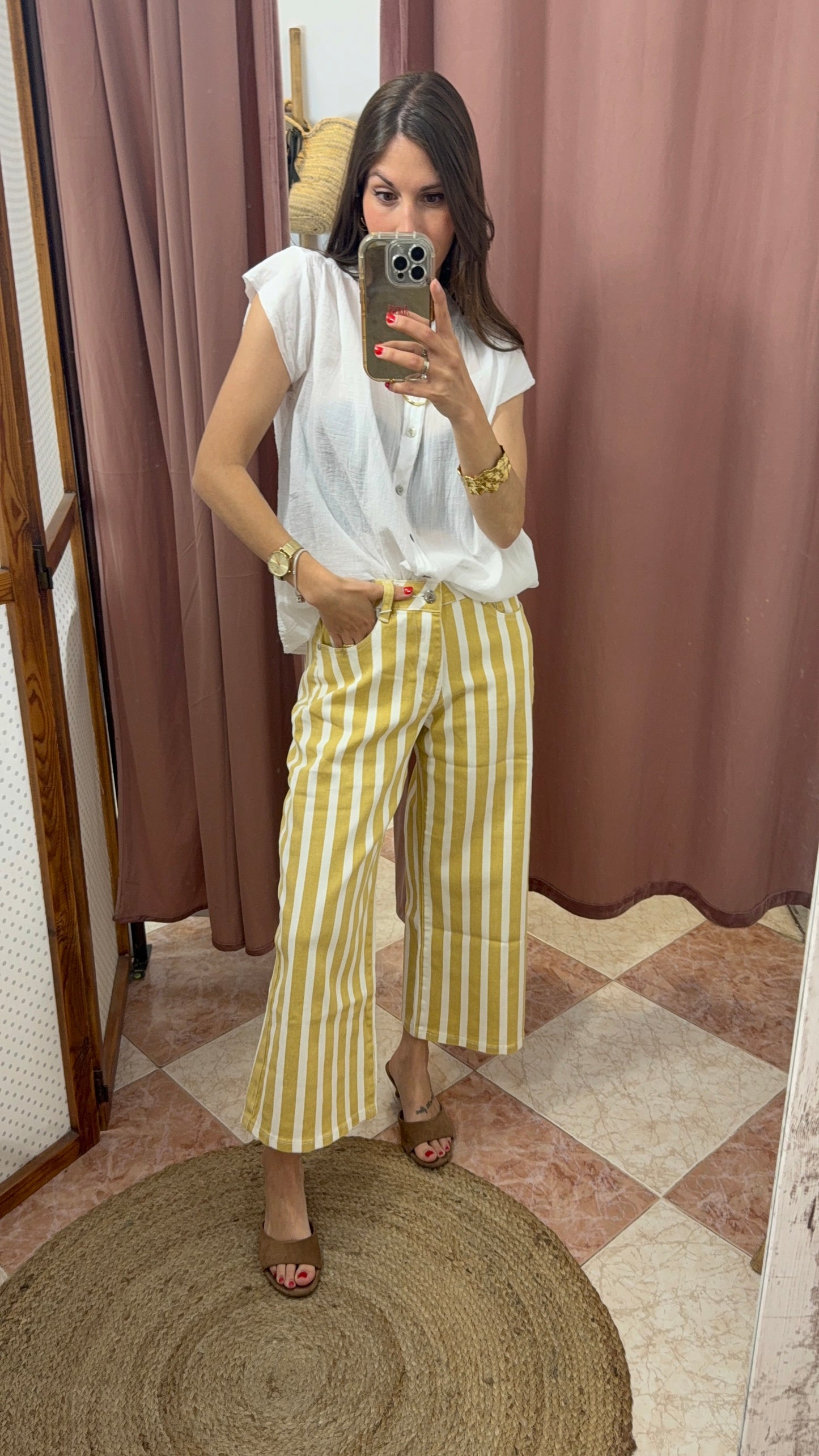 PANTALÓN RAYAS MOSTAZA
