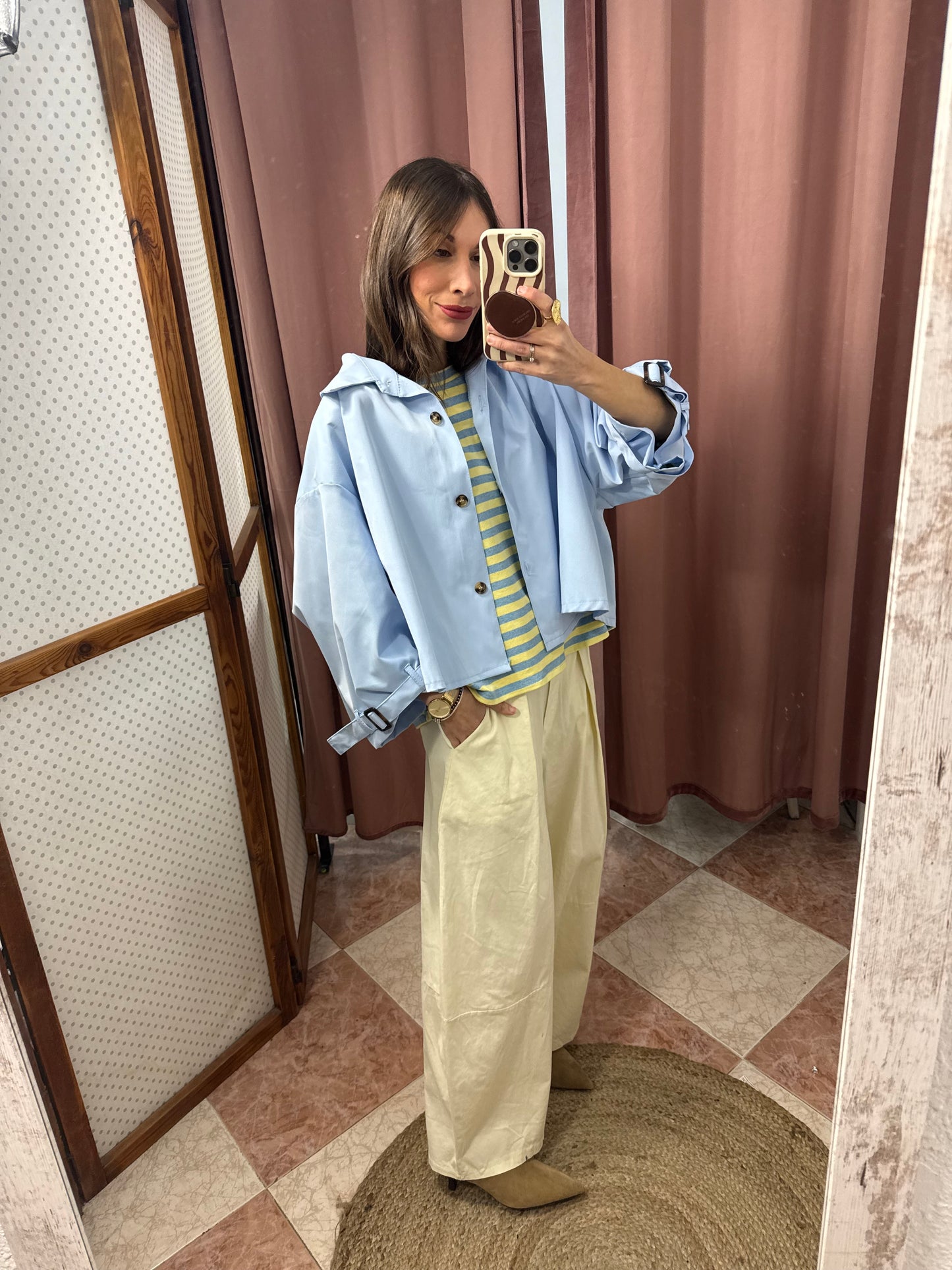 GABARDINA CORTA AZUL