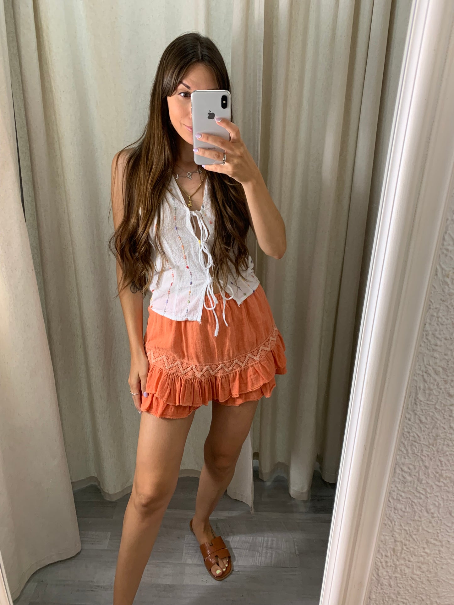 FALDA PANTALÓN BOHO NARANJA