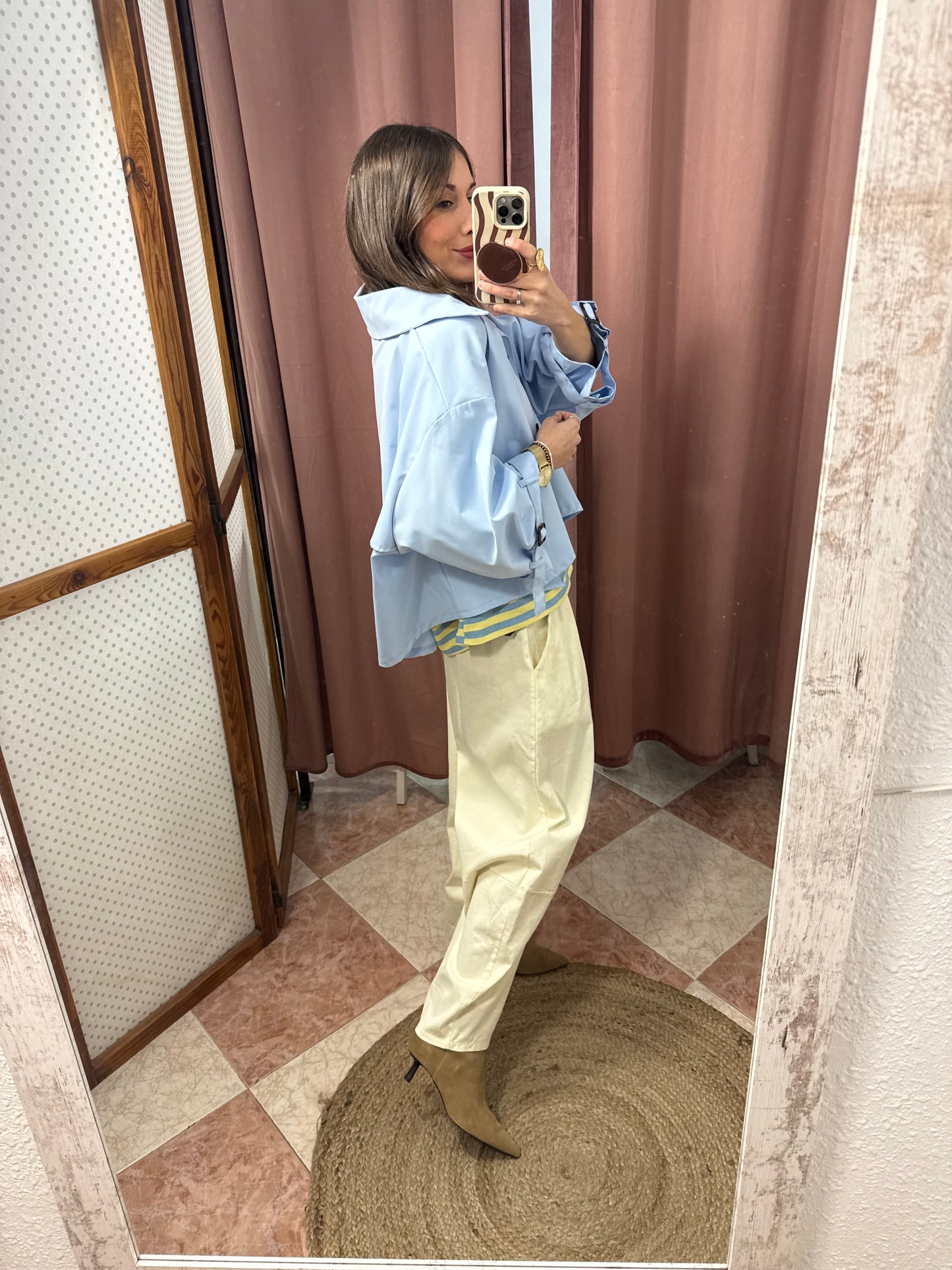 GABARDINA CORTA AZUL