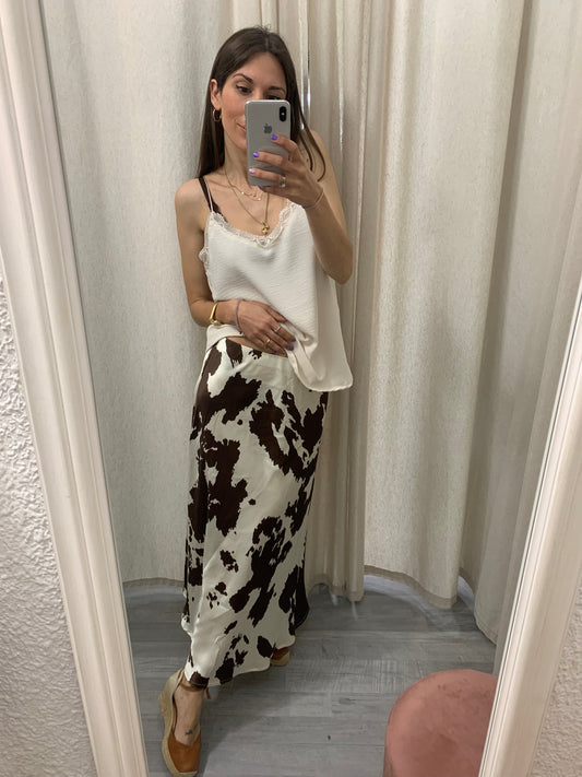 FALDA SATINADA VACA