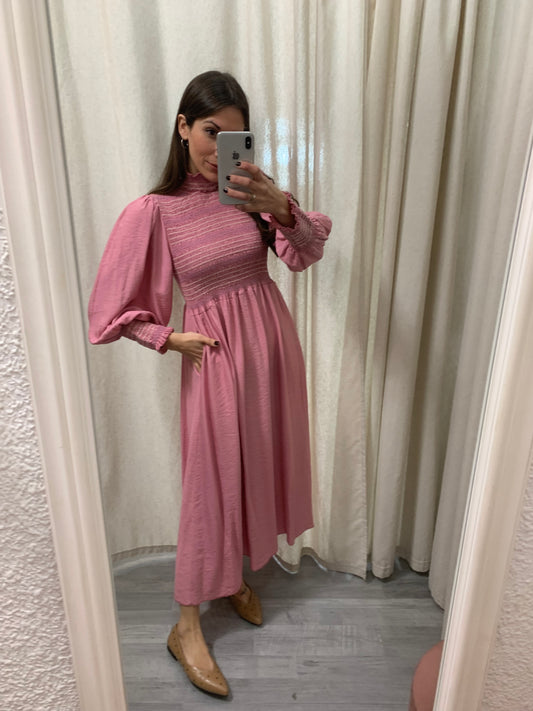 VESTIDO PANELADO ROSA