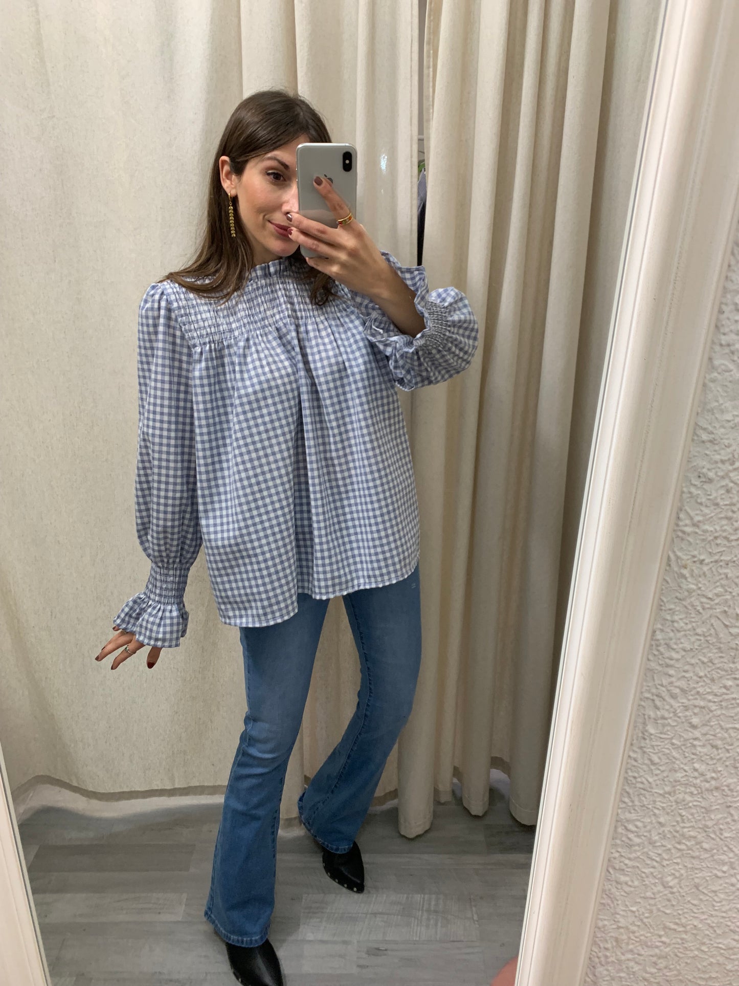 BLUSA VICHY EFECTO PANEL