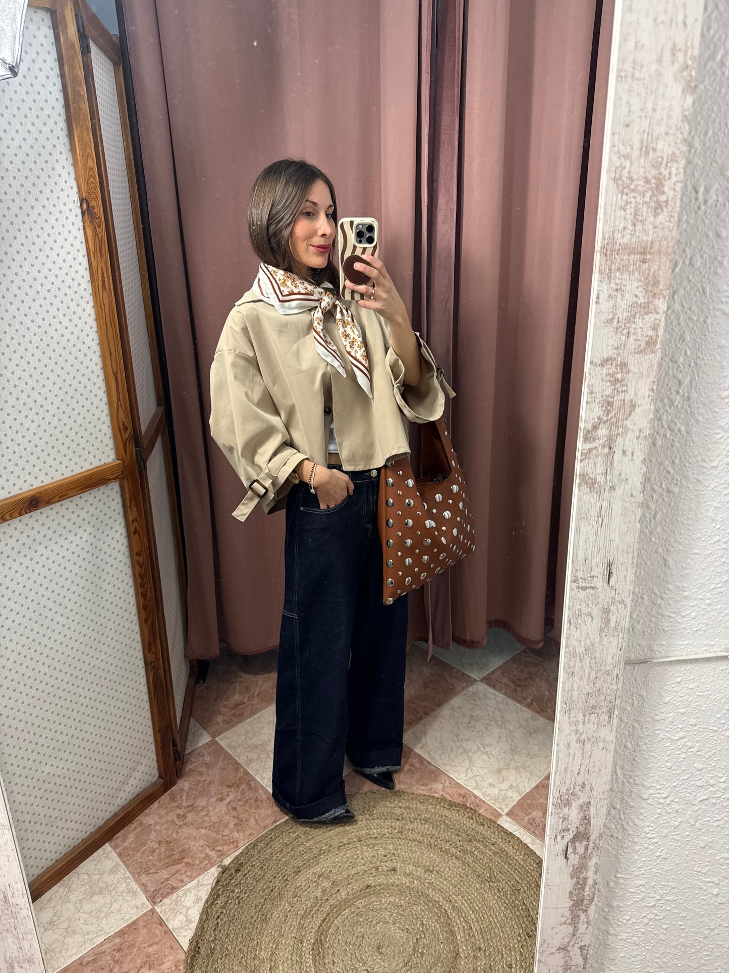 GABARDINA CORTA BEIGE