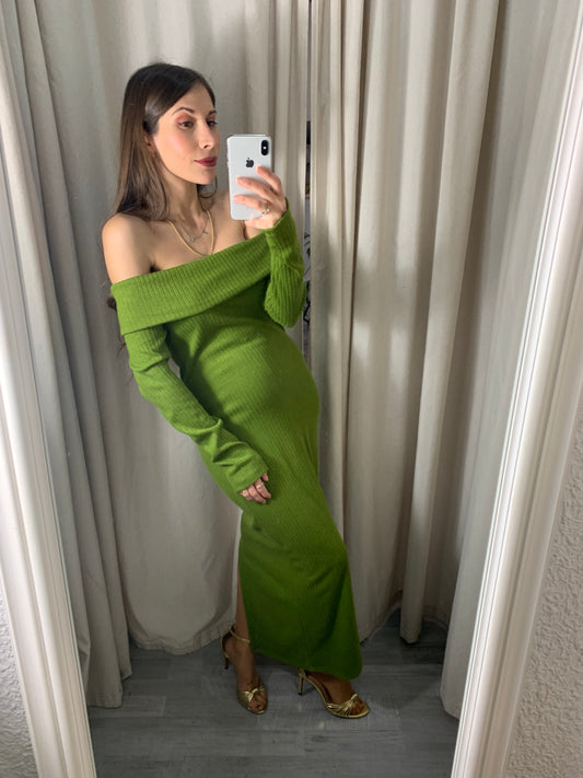 VESTIDO BARDOT VERDE