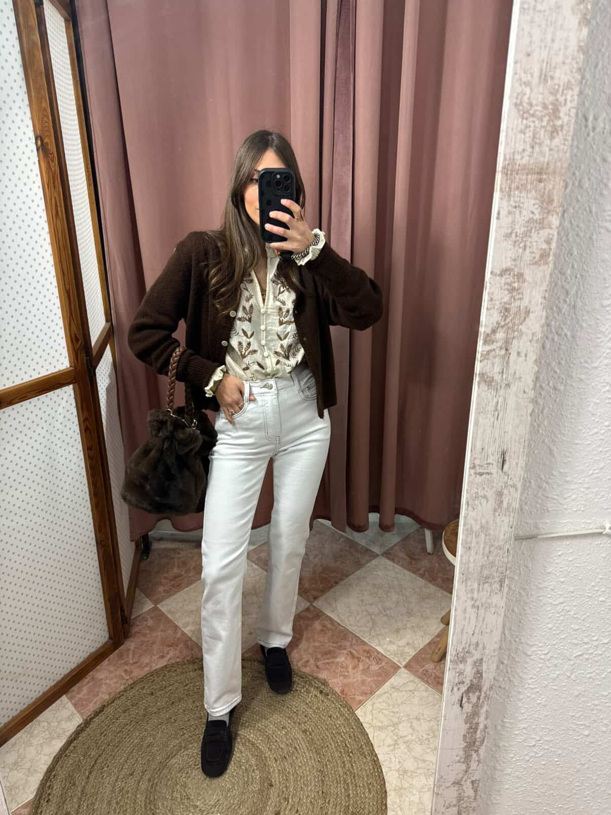 CAMISA BORDADOS MARRÓN