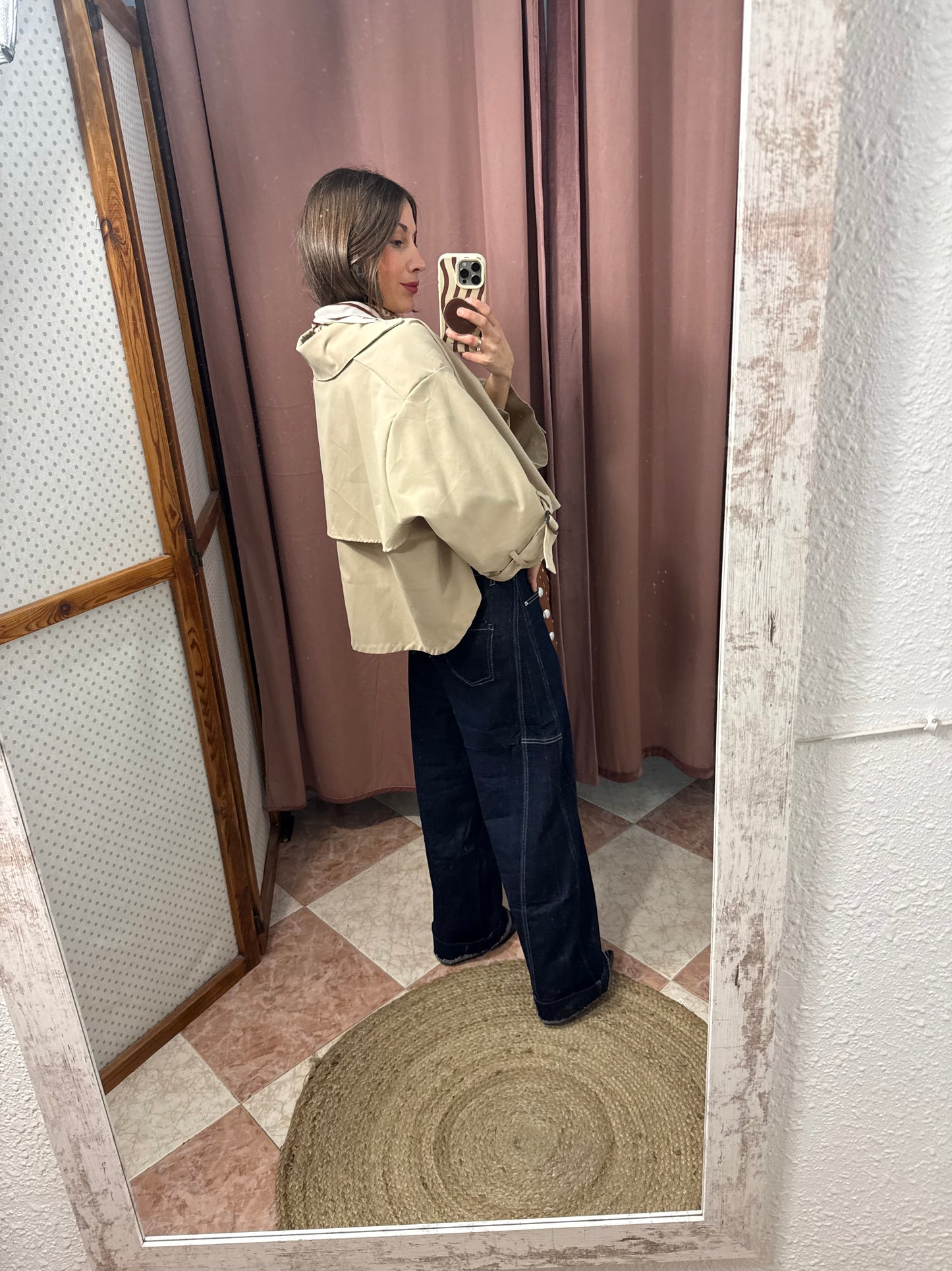 GABARDINA CORTA BEIGE