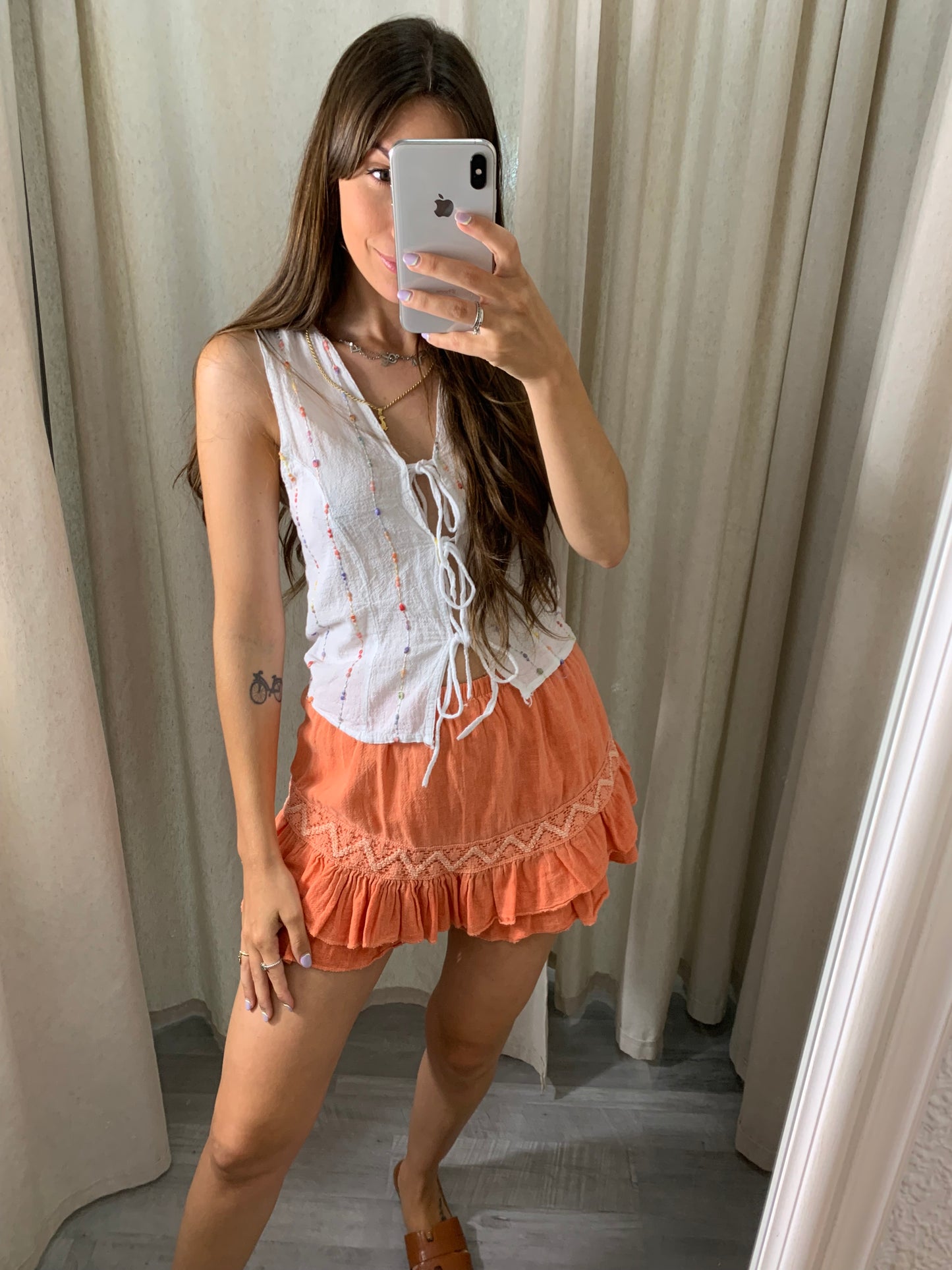 FALDA PANTALÓN BOHO NARANJA