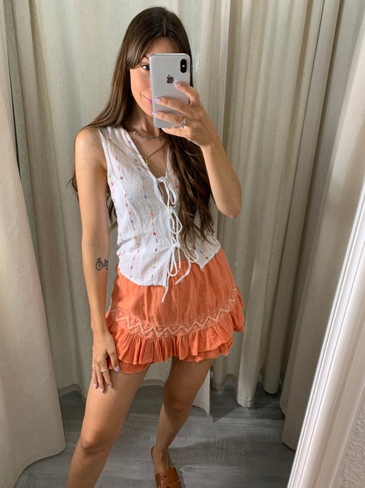 FALDA PANTALÓN BOHO NARANJA